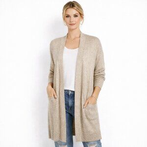 Soft Surroundings Long Duster Cardigan 2X Beige Wool Blend Lagenlook